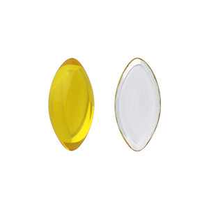 Glass cabochons 20x10мм Lemon - Silver Foiled 	 1pc (SF8000)