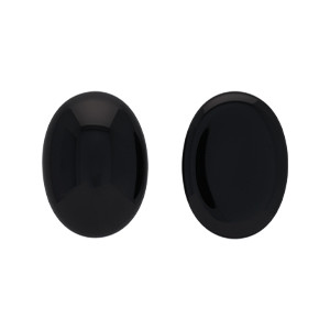 Glass cabochons 25x18мм Jet 	 1pc (23980)