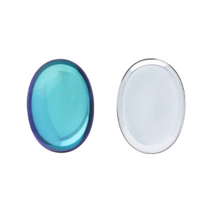 Glass cabochons 25x18мм Crystal - Bermuda Blue 	 1pc (29636CR)