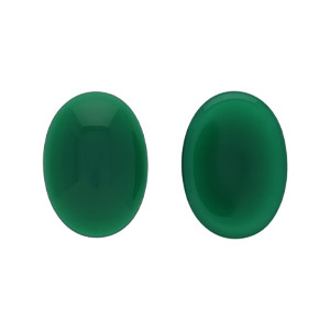 Glass cabochons 25x18мм Milky Green 	 1pc (52040)