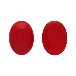 Glass cabochons 25x18мм Dk. Opaque Red 	 1pc (93210)