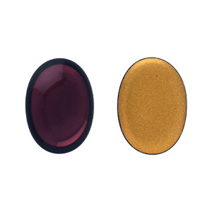 Glass cabochons 25x18мм Med Amethyst - Gold Matte Foiled 	 1pc (GF20060)