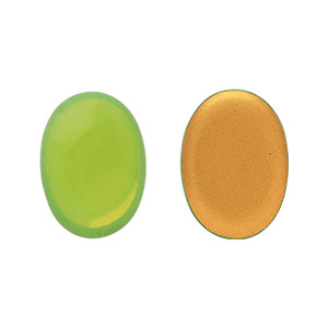 Glass cabochons 25x18мм Milky Lt. Peridot - Gold Matte Foiled 1pc (GF51907) Glass cabochons 25x18мм Milky Lt. Peridot - Gold Matte Foiled 1pc (GF51907)