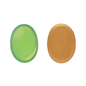 Glass cabochons 25x18мм Milky Peridot - Gold Matte Foiled 1pc (GF61100) Glass cabochons 25x18мм Milky Peridot - Gold Matte Foiled 1pc (GF61100)