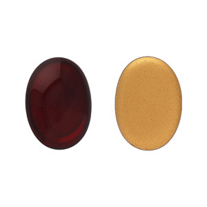 Glass cabochons 25x18мм Garnet - Gold Matte Foiled 	 1pc (GF90110)