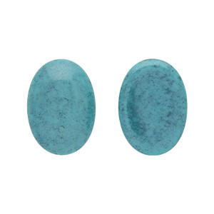 Glass cabochons 25x18мм Opaque Turquoise - Blue Luster 1 	 1pc (LF15464)