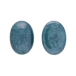 Glass cabochons 25x18мм Opaque Turquoise - Blue Luster 2 	 1pc (LF15464a)