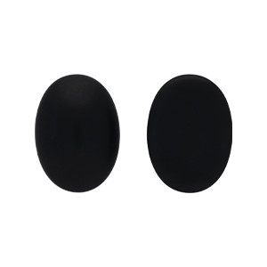 Glass cabochons 25x18мм Matte - Jet 	 1pc (M23980)