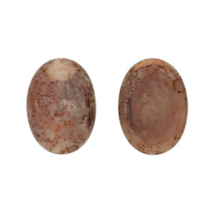 Glass cabochons 25x18мм Lt Honey Beige - Luster - Opaque Topaz/Pink 	 1pc (P14000)