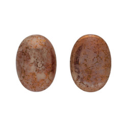 Glass cabochons 25x18мм Crystal/Brown - Luster - Opaque Topaz/Pink 	 1pc (P16010)