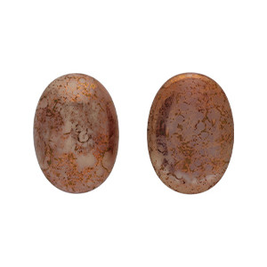 Glass cabochons 25x18мм Crystal/Brown - Luster - Opaque Topaz/Pink 	 1pc (P16010)