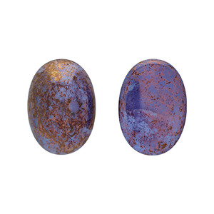 Glass cabochons 25x18мм Blue/Crystal - Luster - Opaque Topaz/Pink 1pc (P36010) Glass cabochons 25x18мм Blue/Crystal - Luster - Opaque Topaz/Pink 1pc (P36010)