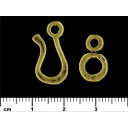 Large Hook and Eye Clasp : Antique Brass 	