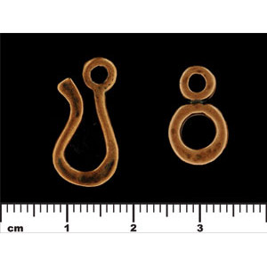 Large Hook and Eye Clasp : Antique Copper 	