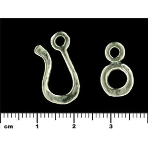 Large Hook and Eye Clasp : Antique Silver 	