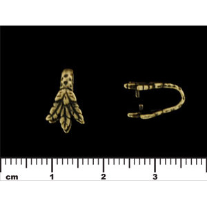 Leafy Pinch Bail 13/8mm : Antique Brass 	