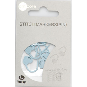 Tulip - Stitch Markers (7 pcs) : Heart - Blue (Pin) 	