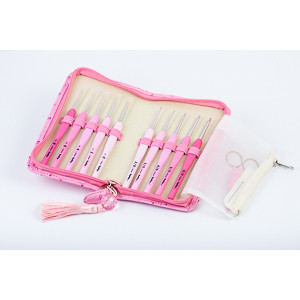 Tulip - Etimo Crochet Hook Set w/ Cushion Grip (13 pcs) : Rose Lace 	