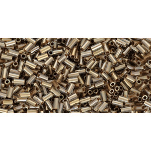 TOHO Bugle 3mm Gold-Lined Crystal 250gr - TB-01-989