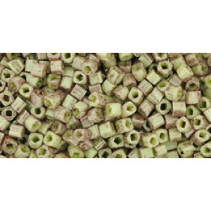 TOHO Cube 1,5mm Marbled Opaque Avacado/Pink 250gr - TC-01-1209