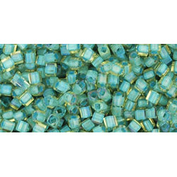 TOHO Cube 1,5mm Inside-Color Rainbow Lt Topaz/Sea Foam-Lined 250gr - TC-01-952