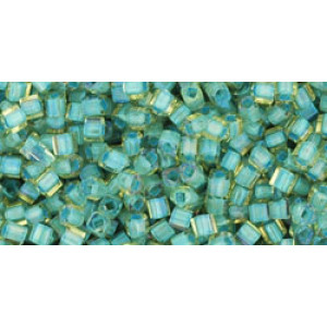 TOHO Cube 1,5mm Inside-Color Rainbow Lt Topaz/Sea Foam-Lined 250gr - TC-01-952