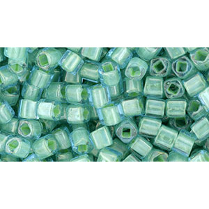 TOHO Cube 4mm Inside-Color Aqua/Lt Jonquil-Lined 250gr - TC-03-954