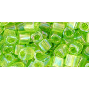 TOHO Cube 4mm Transparent-Rainbow Lime Green 250gr - TC-04-164