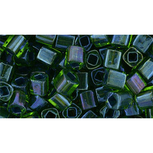 TOHO Cube 4mm Inside-Color Peridot/Emerald-Lined 250gr - TC-04-249