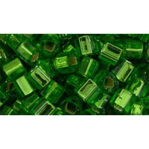 TOHO Cube 4mm Silver-Lined Peridot 250gr - TC-04-27