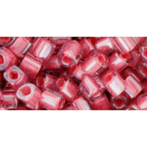 TOHO Cube 4mm Transparent-Lustered Rose/Mauve-Lined 250gr - TC-04-291
