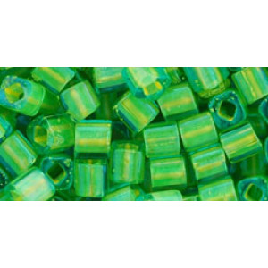 TOHO Cube 4mm Inside-Color Aqua/Opaque Yellow-Lined 250gr - TC-04-307