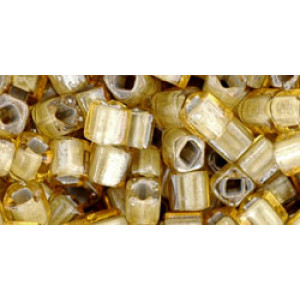 TOHO Cube 4mm Inside-Color Topaz/Lt Gray-Lined 250gr - TC-04-375