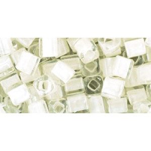 TOHO Cube 4mm Inside-Color Crystal/Snow-Lined 250gr - TC-04-981