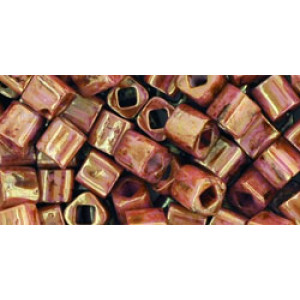 TOHO Cube 4mm HYBRID Luster - Opaque Rose/Gold Topaz 100gr - TC-04-Y184