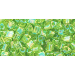 TOHO Triangle 8/0 Transparent-Rainbow Lime Green 250gr - TG-08-164