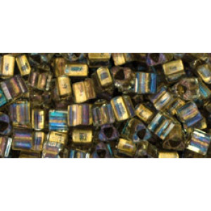 TOHO Triangle 8/0 Inside-Color Crystal/Gold-Lined 250gr - TG-08-262