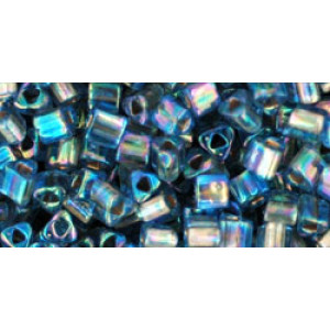 TOHO Triangle 8/0 Gold-Lined Rainbow Lt Sapphire 250gr - TG-08-997