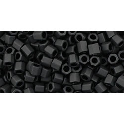 TOHO Hexagon 8/0 Opaque-Frosted Jet 250gr - TH-08-49F TOHO Hexagon 8/0 Opaque-Frosted Jet 250gr - TH-08-49F
