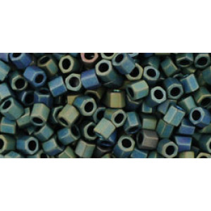 TOHO Hexagon 8/0 Frosted Metallic Iris - Green/Brown 250gr - TH-08-84F