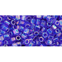 TOHO Hexagon 8/0 Transparent-Rainbow Cobalt 250gr - TH-08-87 TOHO Hexagon 8/0 Transparent-Rainbow Cobalt 250gr - TH-08-87