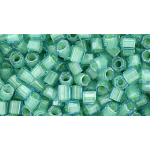TOHO Hexagon 8/0 Inside-Color Aqua/Lt Jonquil-Lined 250gr - TH-08-954