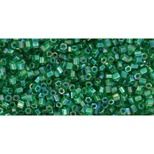 TOHO Hexagon 11/0 Transparent-Rainbow Grass Green 250gr - TH-11-167B
