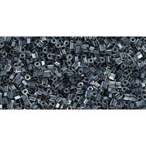 TOHO Hexagon 11/0 Inside-Color Crystal/Dk Opaque Purple-Lined 250gr - TH-11-344