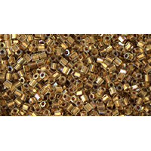 TOHO Hexagon 11/0 Gold-Lined Rainbow Crystal 250gr - TH-11-994