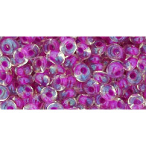 TOHO Magatama 3mm Inside-Color Crystal/Opaque Fuchsia-Lined 250gr - TM-03-790