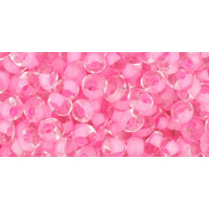 TOHO Magatama 3mm Inside-Color Crystal/Neon Carnation-Lined 250gr - TM-03-969