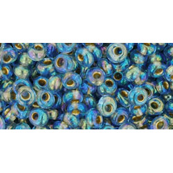 TOHO Magatama 3mm Gold-Lined Rainbow Lt Sapphire 250gr - TM-03-997