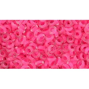 TOHO Demi Round 8/0 Inside-Color Matte Crystal/Neon Pink-Lined 100gr - TN-08-971