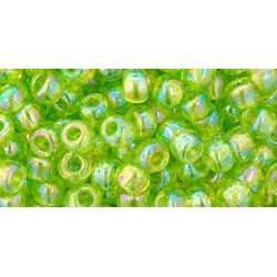 TOHO Round 6/0 Transparent-Rainbow Lime Green 250gr - TR-06-164
